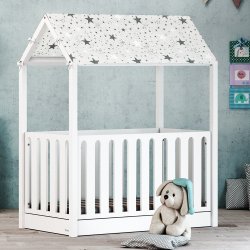 Casababy La Maison White Βρεφικό Κρεβάτι Μετατρεπόμενο Σε Προεφηβικό Τύπου Μοντεσσόρι
