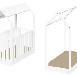 Casababy La Maison White Βρεφικό Κρεβάτι Μετατρεπόμενο Σε Προεφηβικό Τύπου Μοντεσσόρι