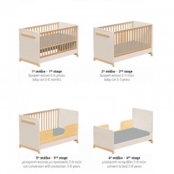Casababy Palmer Ecru Βρεφικό Κρεβάτι Μετατρεπόμενο Σε Προεφηβικό