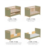 Casababy Palmer Olive Βρεφικό Κρεβάτι Μετατρεπόμενο Σε Προεφηβικό