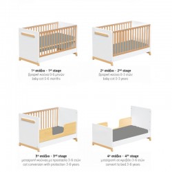 Casababy Palmer White Βρεφικό Κρεβάτι Μετατρεπόμενο Σε Προεφηβικό