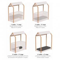 Casababy La Maison Ecru Βρεφικό Κρεβάτι Μετατρεπόμενο Σε Προεφηβικό Τύπου Μοντεσσόρι