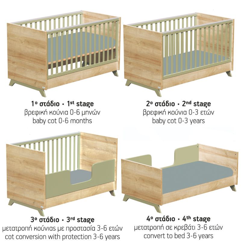 Casababy Rio Βρεφικό Κρεβάτι Μετατρεπόμενο Σε Προεφηβικό