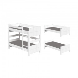 Casakids Cosy Κουκέτα Ημίδιπλη Μετατρεπόμενη με Αποσπώμενη Σκάλα Για 2 Διαστάσεις Στρωμάτων