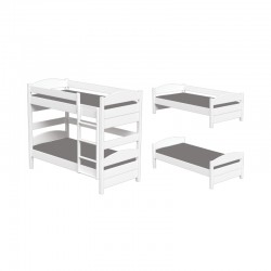 Casakids Loft Κουκέτα Ημίδιπλη Μετατρεπόμενη με Αποσπώμενη Σκάλα Για 2 Διαστάσεις Στρωμάτων
