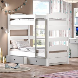 Casakids Loft Κουκέτα Ημίδιπλη Μετατρεπόμενη με Αποσπώμενη Σκάλα Για 2 Διαστάσεις Στρωμάτων