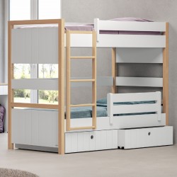 Casakids Icon Κουκέτα Ημίδιπλη Μετατρεπόμενη με Αποσπώμενη Σκάλα Για 2 Διαστάσεις Στρωμάτων
