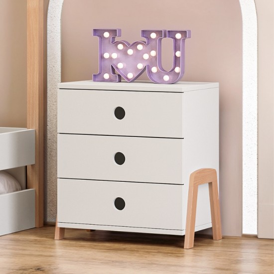 Casakids Eco Κομοδίνο με 3 Συρτάρια Casakids Eco Κομοδίνο με 3 Συρτάρια