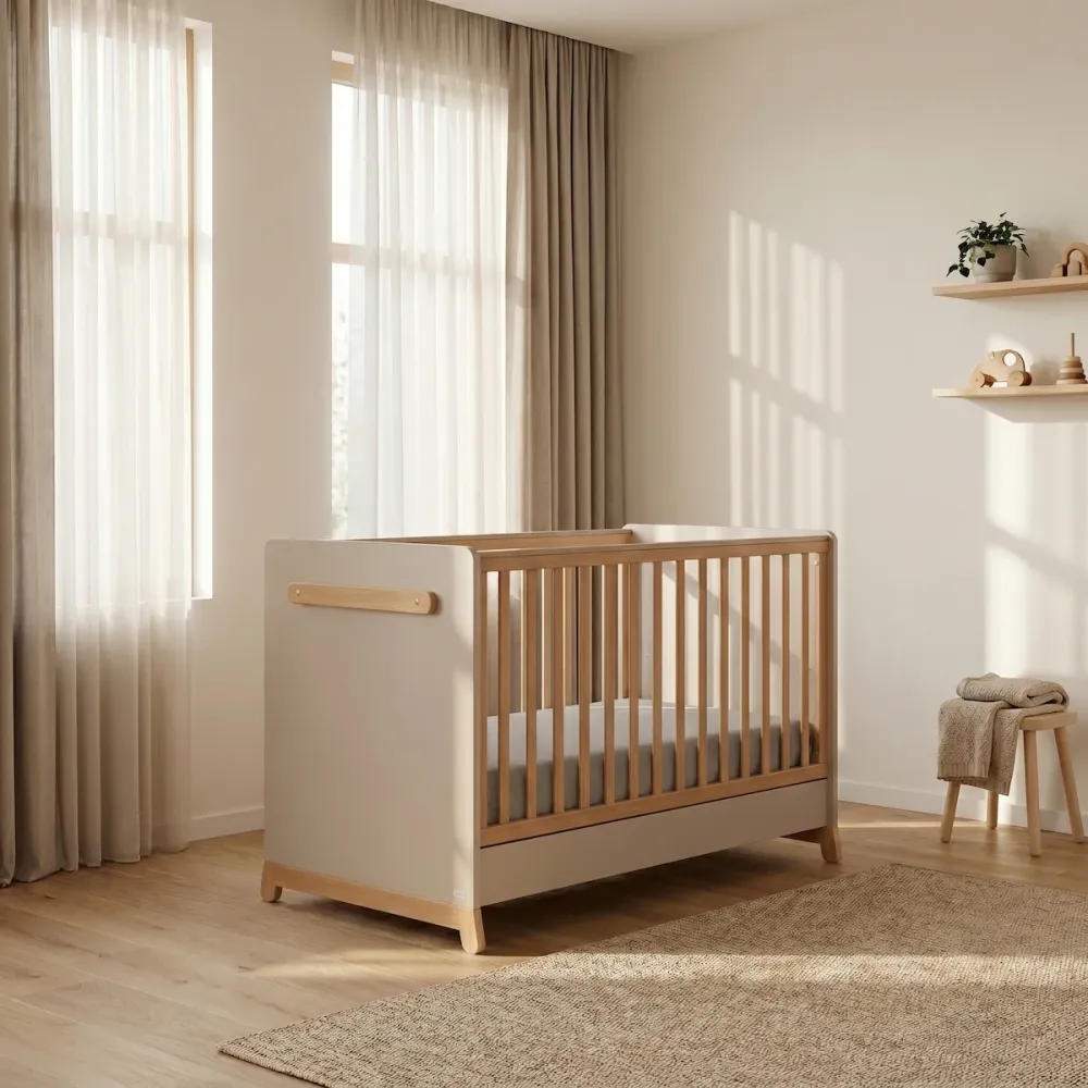Casababy Palmer Ecru Βρεφικό Κρεβάτι Μετατρεπόμενο Σε Προεφηβικό