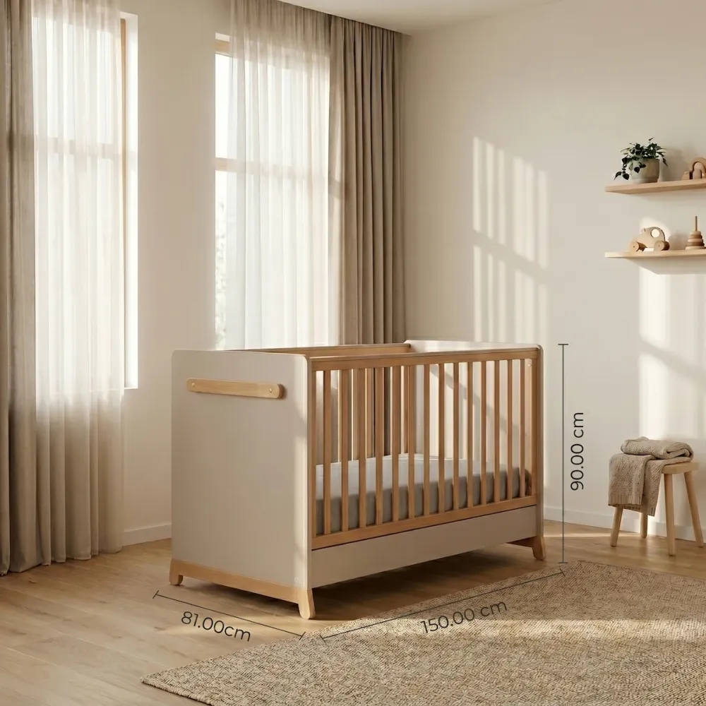 Casababy Palmer Ecru Βρεφικό Κρεβάτι Μετατρεπόμενο Σε Προεφηβικό