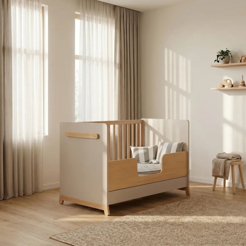 Casababy Palmer Ecru Βρεφικό Κρεβάτι Μετατρεπόμενο Σε Προεφηβικό