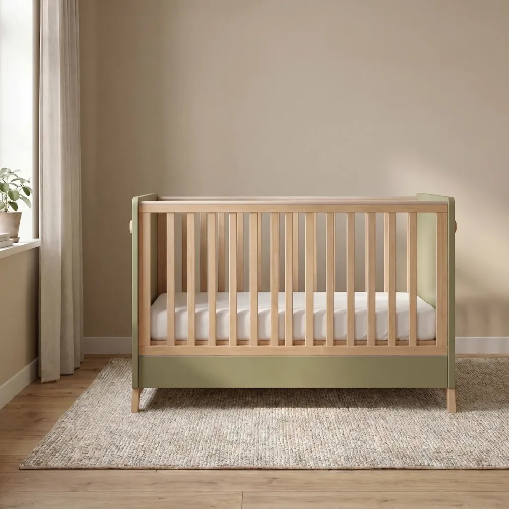 Casababy Palmer Olive Βρεφικό Κρεβάτι Μετατρεπόμενο Σε Προεφηβικό