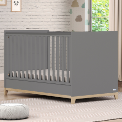 Casababy Zoom Dark Βρεφικό Κρεβάτι Μετατρεπόμενο